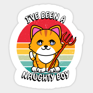 Cute orange Cat is a naughty boy Sticker